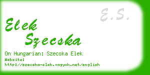 elek szecska business card